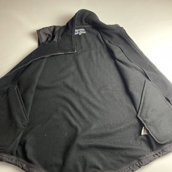 Vintage OP Ocean Pacific Mens Medium Vest Polar fleece Full zip Black Patch Logo - Picture 10 of 14